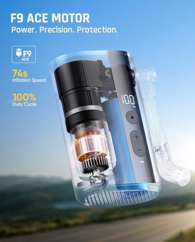 Electric Bike Pump 150 PSI Portable Tire Inflator with Auto Shutoff