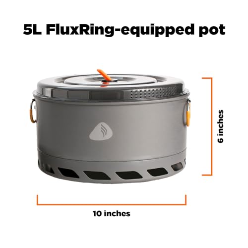 5-Liter Camping Pot with FluxRing and Lid for Backpacking Stoves