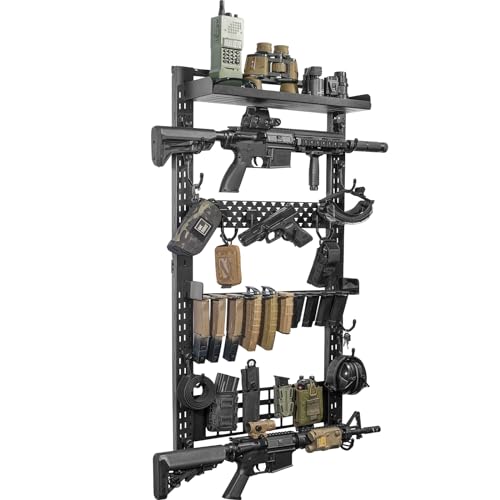 ONETIGRIS MOLLE Panel & Shelf Wall Mount Gun Rack with Removable Accessory Tray