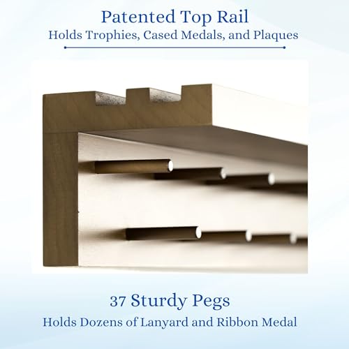 MedalAwardsRack 4ft Stained Walnut Medal & Trophy Display Rack for Sports & Achievements