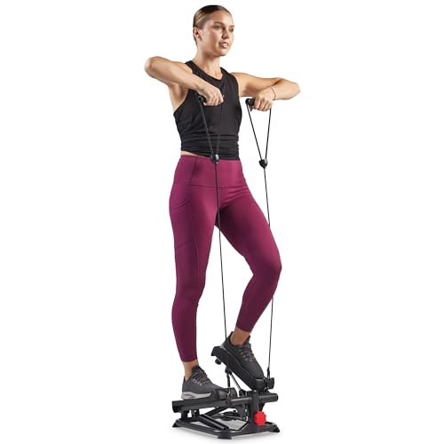 Sunny Health & Fitness Mini Stepper with LCD Monitor & Adjustable Step Height - Black