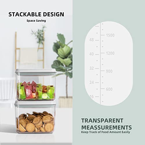 EQI 8-Piece Stackable Food Storage Containers Set with Airtight Lids for Pantry Organization