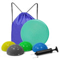 Teal Wobble Cushion Set with Hedgehog Balance Pods & Pump - Balance Trainer