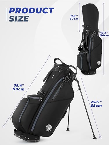 Golf Stand Bag 7-Way Full-Length Dividers for Men & Women - Black 7