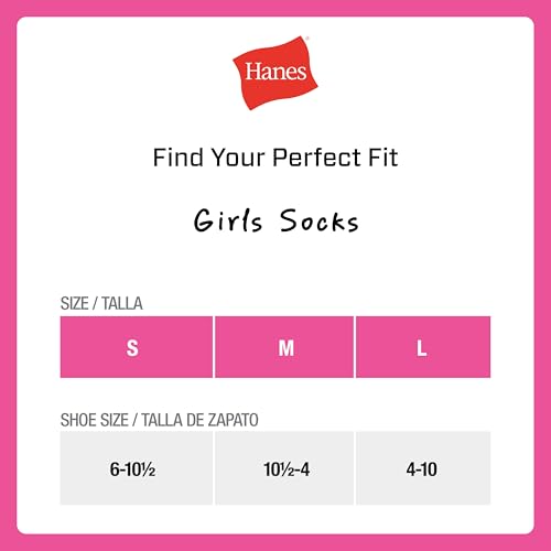 Hanes Girls' Uniform Crew Socks - Large Navy 10-Pairs