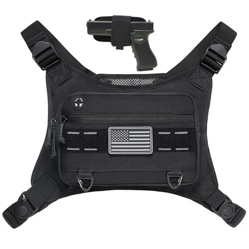 Sports Chest Pack for Men - Fits Pistols, Running, Hiking, Black