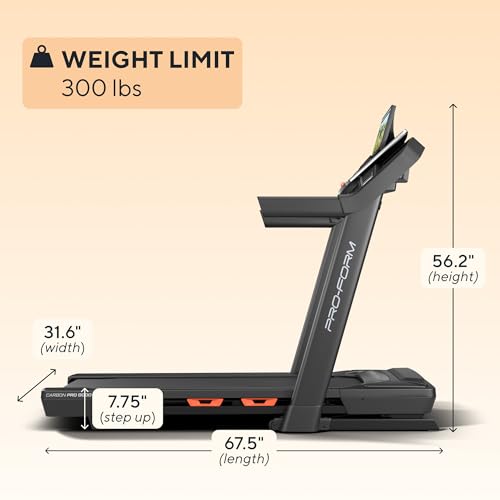 ProForm Carbon TLS Black Treadmill with 5" LCD, Incline & iFIT Compatibility