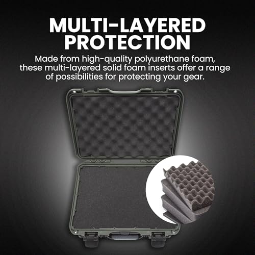 NANUK 910 Hard Case Olive with Customizable Cubed Foam Waterproof Dustproof Impact-Resistant