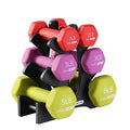 Multicolor 20 lb Neoprene Dumbbell Set with Rack for Strength Training