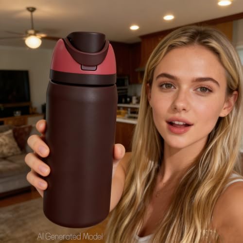 Replacement Lid for Owala FreeSip Water Bottles 16/24/32/40oz Stainless Steel & 25oz Tritan - Black Cherry