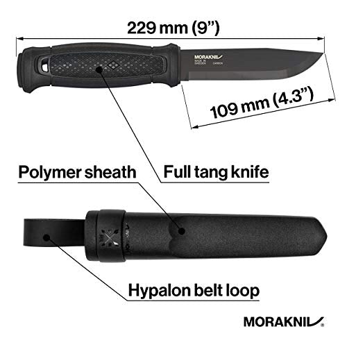 Morakniv Garberg Fixed Blade Knife with Carbon Steel Blade & Poly Sheath