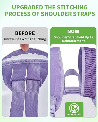 Purple Clear Stadium Backpack 12x11x6 Inches Approved for Security
