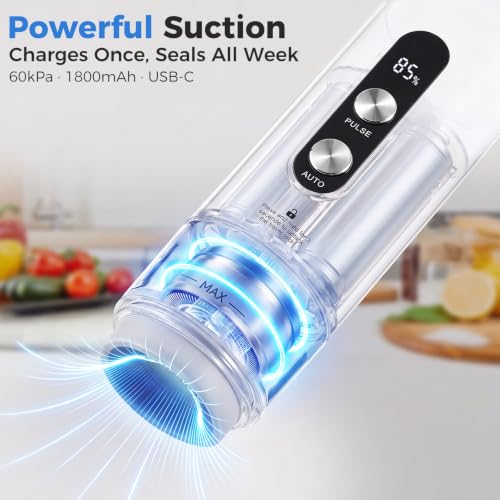 Handheld Food Vacuum Sealer with 30 Reusable Bags – Portable & Rechargeable