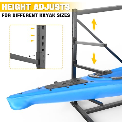 Ultrawall Freestanding Kayak Rack for Garage Holds 4 Kayaks Heavy-Duty Steel