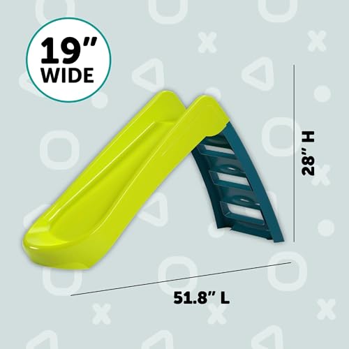 Kids Foldable Slide - Indoor & Outdoor Playset in Green, Safe & Lightweight