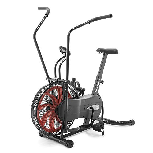 Marcy Air-Resistance Fan Exercise Bike with Dual Action Handlebars - Red NS-1000