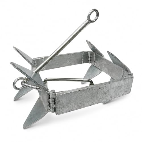 MarineNow 25 lb Folding Box Anchor for Boats Up to 40 ft - Galvanized, Compact & Rust-Resistant