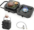 Gonex Black 2-Burner Portable Camping Stove with Griddle & Cast Iron Grates
