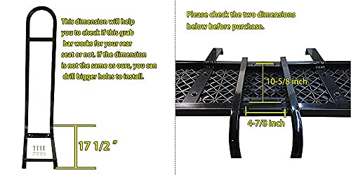 10L0L Golf Cart Rear Seat Safety Grab Bar with 2" Trailer Hitch - Compatible with EZGO, Club Car, Yamaha