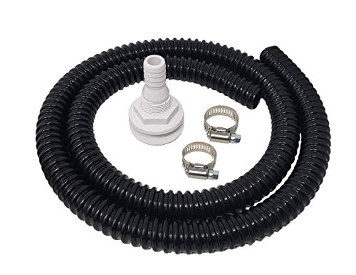 3/4 Inch Bilge Pump Discharge Hose Kit - 5 FT Flexible PVC Marine Water Line, Includes Clamps & Thru-Hull Fitting