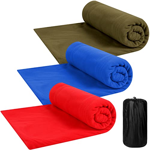 Mixweer 3-Pack Fleece Sleeping Bag Liners - Assorted Colors, 75 Inch