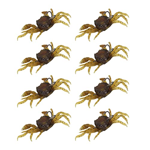 Artificial Crab Bait with Hooks - 8 Pcs Soft Lures for Freshwater & Saltwater Fishing