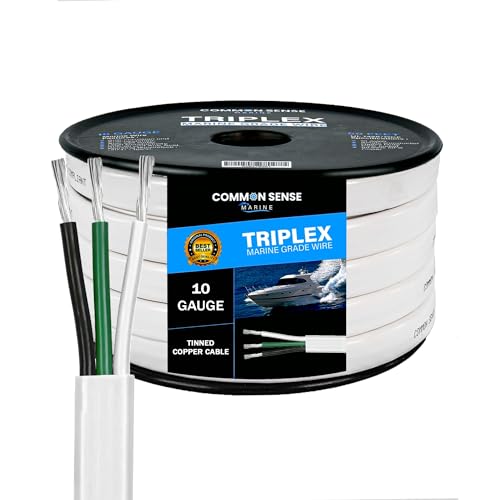 Marine Grade 10/3 AWG Tinned Copper Flat Marine Wire 30ft - UL 1426 Approved