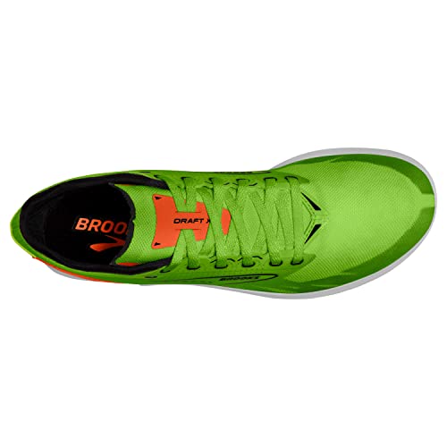 Supportive Cross-Country Running Shoe - Spikeless, Brooks, Women/Men 10.5/9, Green Gecko/Red Orange/White Variation