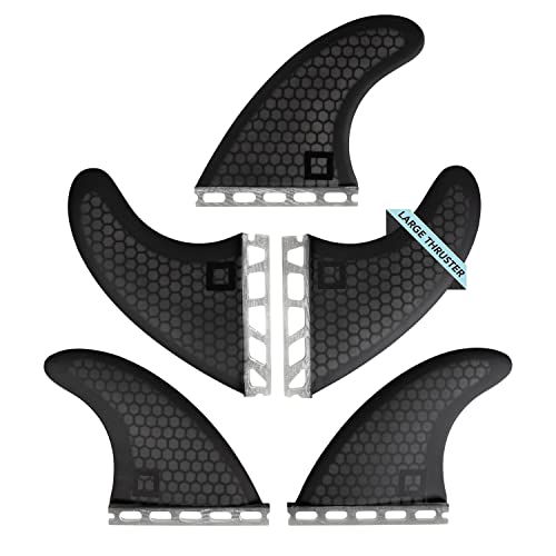 Surf Squared Honeycomb Fiberglass Surf Fins Set for Futures Single Tab - Versatile Twin, Thruster, Quad