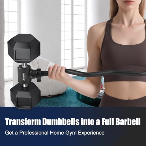 Dumbbell to Barbell Converter - Adjustable EZ Curl Bar for Home Gym