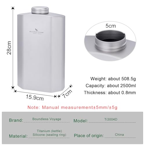 Large Capacity Titanium Water Bottle - Leak-Proof, 84oz Hydration Flask for Outdoor & Travel