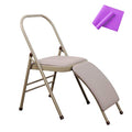 INNOLIFE Foldable Yoga Chair with Lumbar Support & Purple Resistance Band, Grey
