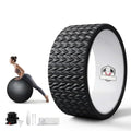 Black Yoga Wheel Set with Exercise Ball for Back Pain Relief & Stretching