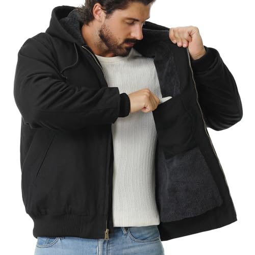 XX-Large Men's Waterproof Work Coat with Fleece Lining - Black