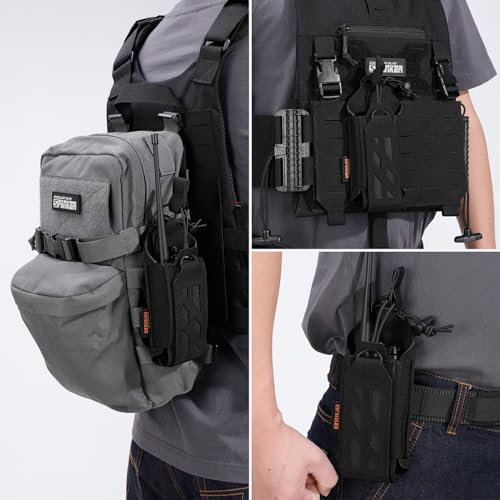 Tactical Radio Holster Holder Black 3x1x6 Inch Adjustable Molle System