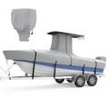 RVMasking Gray T-Top Boat Cover 20-22 ft, 1200D Reinforced Waterproof Marine