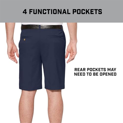 Golf Shorts Men 9-Inch Flat Front Active Waistband - Size 32 / Quiet Shade