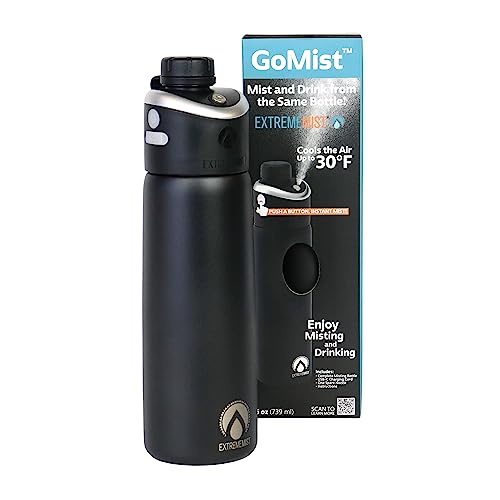 25oz Misting & Drinking Water Bottle with Holder & Strap