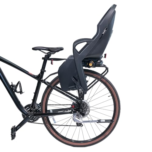 Bike Child Seat Rack Mount for Rear Bike Racks - Adjustable Safety Harness, Easy Clamp Fit - 22.4x15.7x27.2cm