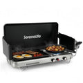 Portable Camping Stove with Griddle Combo, 2 Burners, 10000 BTU & 5000 BTU