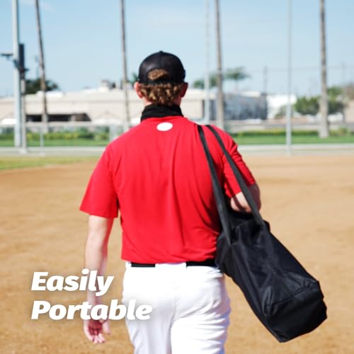 Black 16x10 ft Baseball & Softball Backstop Net - Durable Training Barrier