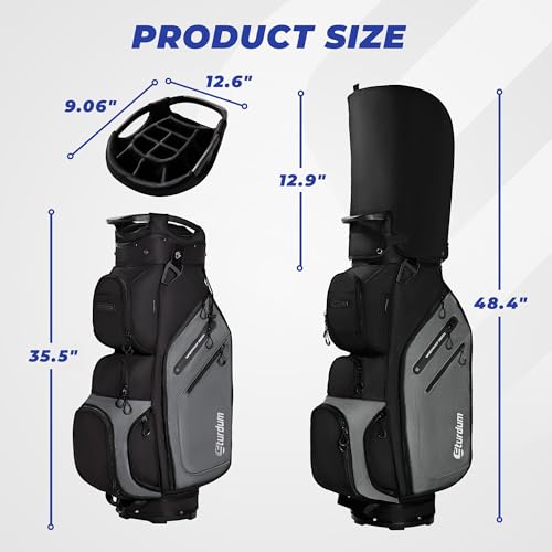 Lightweight 14-Way Golf Cart Bag with Full-Length Dividers - Black