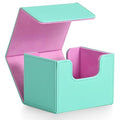 Magnetic MTG Deck Box Holds 120+ Single Sleeved Cards - Turquoise & Pink
