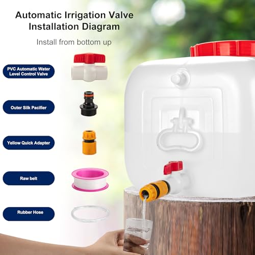 LJJJXXX 23.6x13x13.7in Portable Water Tank with Faucet - Food-Grade, Impact-Resistant, Leak-Proof for Camping & Outdoor Use