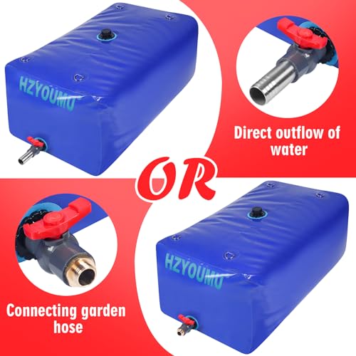 260 Gal Water Storage Bladder with Brass Connector - Foldable & Durable Outdoor Water Tank