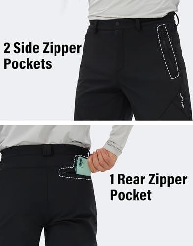 Pioneer Camp Men's Waterproof Insulated Softshell Hiking Pants Black XXL