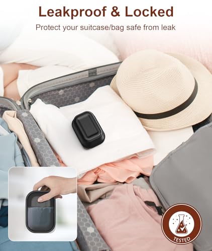 Quatish Leakproof Travel Soap Dish with Lid & Draining Layer - Black Medium, Pack of 2
