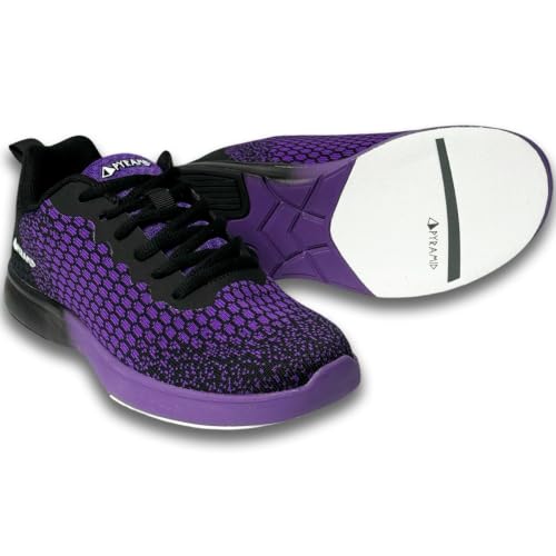 Pyramid Women’s Path Lite Black/Purple Seamless Mesh Bowling Shoes 8.5