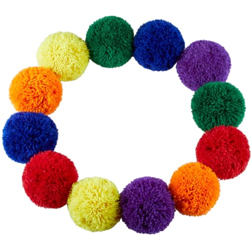 12-Pack Large Soft Fleece Playground Balls - Rainbow Dodgeball Set for Kids, Camps & Schools