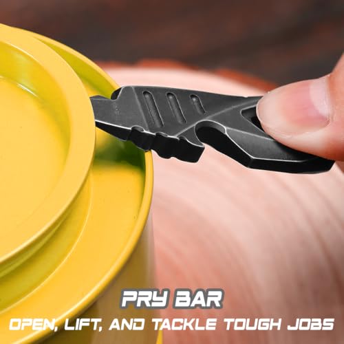 Blackwash Titanium PryMate Multitool with Glass Breaker & Bottle Opener - Versatile EDC Tool